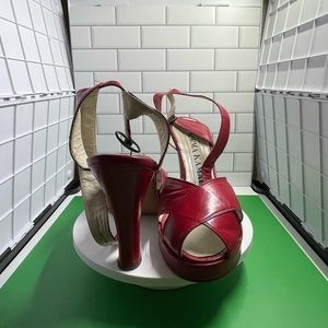 Norma Kamali Vintage red platform shoes